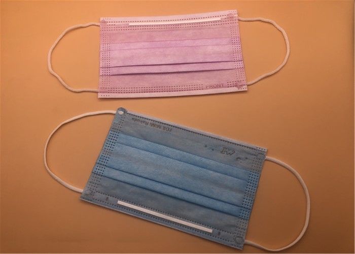 Spunlace/Spunbond에 동점을 가진 3Ply 백색 Breathable 처분할 수 있는 가면