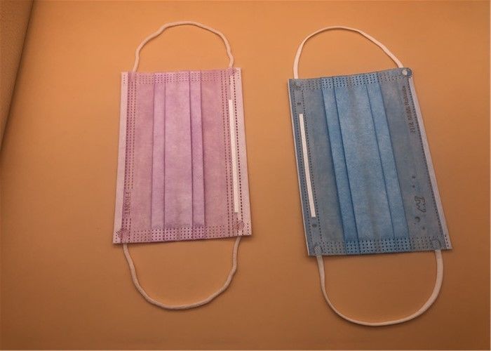 Spunlace/Spunbond에 동점을 가진 3Ply 백색 Breathable 처분할 수 있는 가면