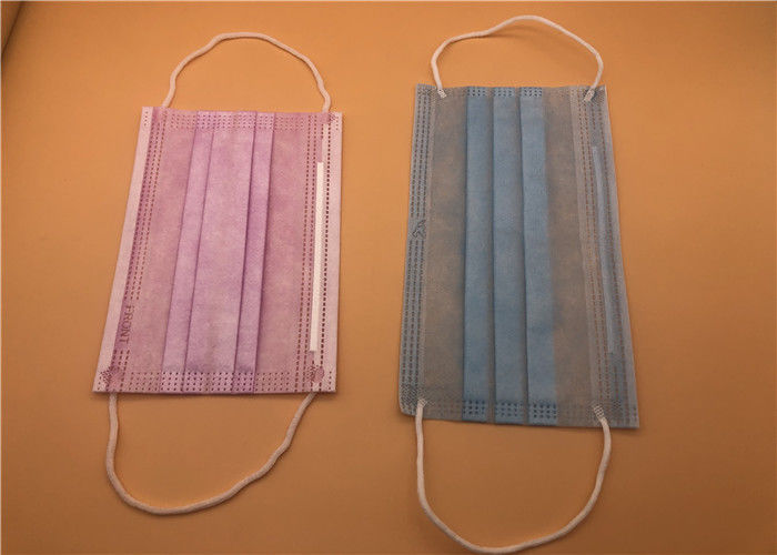 Spunlace/Spunbond에 동점을 가진 3Ply 백색 Breathable 처분할 수 있는 가면