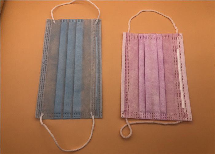 Spunlace/Spunbond에 동점을 가진 3Ply 백색 Breathable 처분할 수 있는 가면